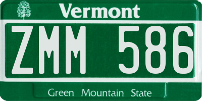VT license plate ZMM586