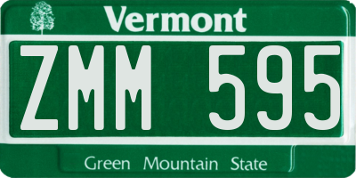 VT license plate ZMM595