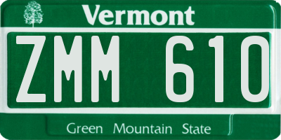 VT license plate ZMM610