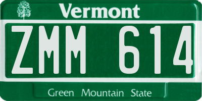 VT license plate ZMM614