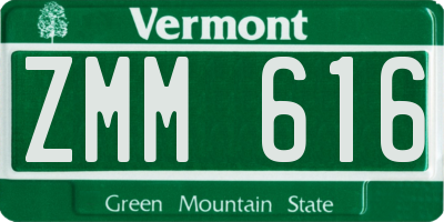 VT license plate ZMM616