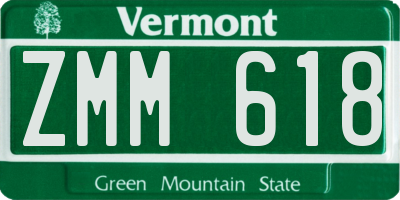 VT license plate ZMM618
