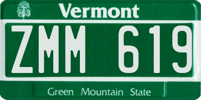 VT license plate ZMM619