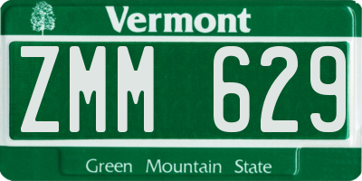 VT license plate ZMM629