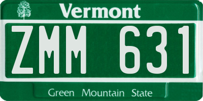 VT license plate ZMM631