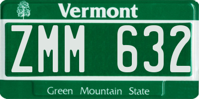VT license plate ZMM632