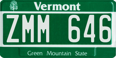 VT license plate ZMM646