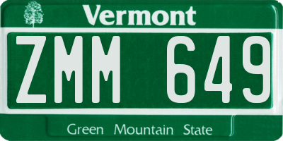 VT license plate ZMM649