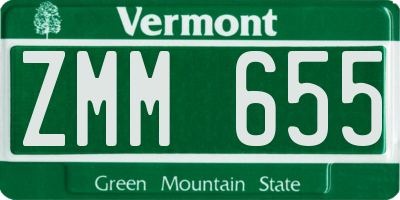 VT license plate ZMM655