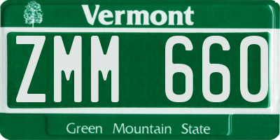 VT license plate ZMM660