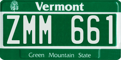 VT license plate ZMM661