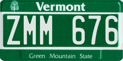 VT license plate ZMM676