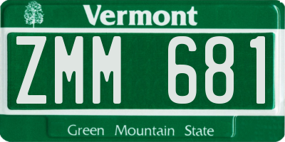 VT license plate ZMM681