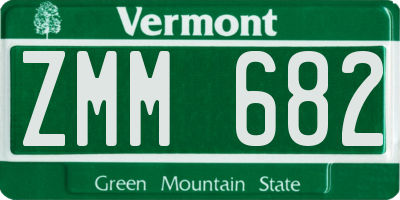 VT license plate ZMM682