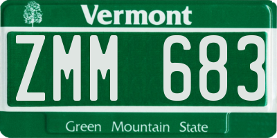 VT license plate ZMM683