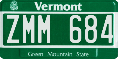 VT license plate ZMM684