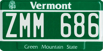 VT license plate ZMM686