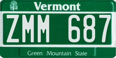 VT license plate ZMM687