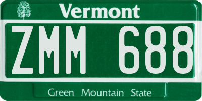 VT license plate ZMM688