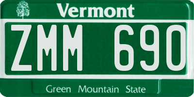 VT license plate ZMM690