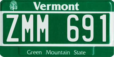 VT license plate ZMM691