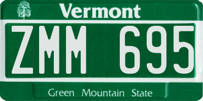 VT license plate ZMM695