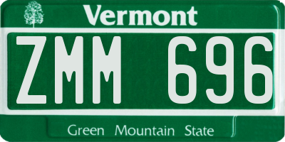 VT license plate ZMM696