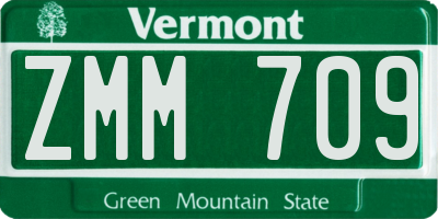 VT license plate ZMM709