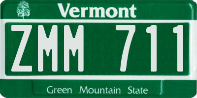 VT license plate ZMM711