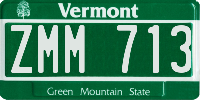 VT license plate ZMM713