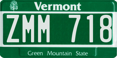 VT license plate ZMM718