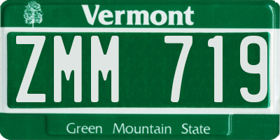 VT license plate ZMM719
