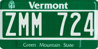 VT license plate ZMM724