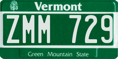 VT license plate ZMM729