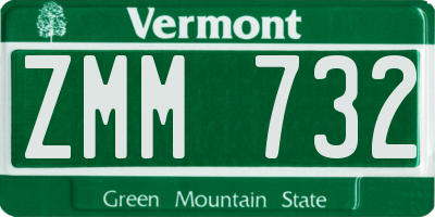 VT license plate ZMM732