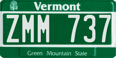 VT license plate ZMM737