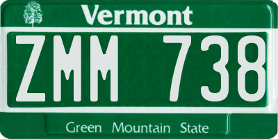VT license plate ZMM738