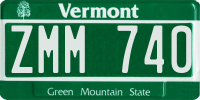 VT license plate ZMM740