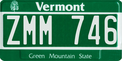 VT license plate ZMM746