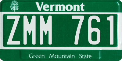 VT license plate ZMM761