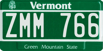 VT license plate ZMM766