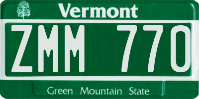 VT license plate ZMM770