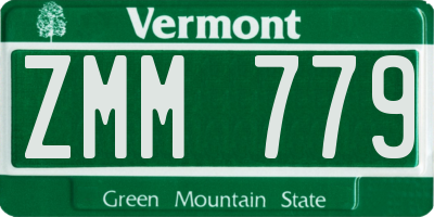 VT license plate ZMM779