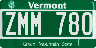 VT license plate ZMM780