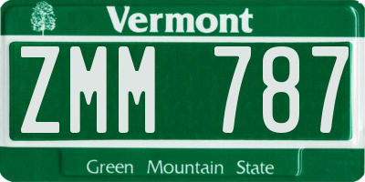 VT license plate ZMM787