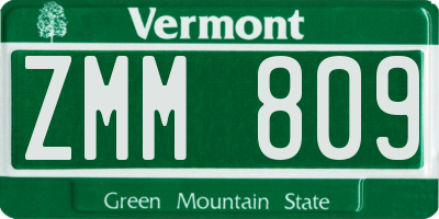 VT license plate ZMM809