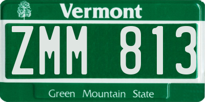VT license plate ZMM813