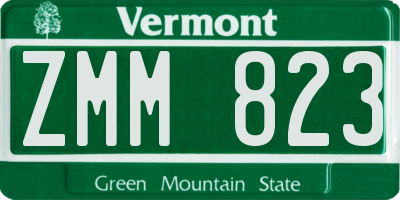 VT license plate ZMM823