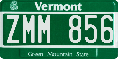 VT license plate ZMM856