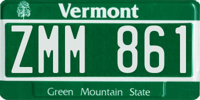 VT license plate ZMM861